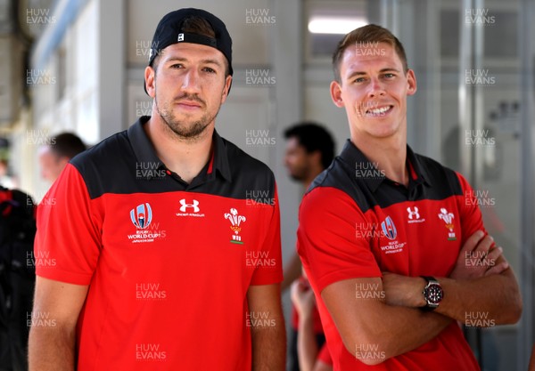 190919 - Wales Rugby Training - Justin Tipuric and Liam Williams as the Wales squad travel to Toyota by "Bullet Train"