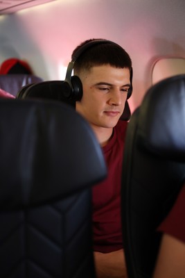 040326 - Picture shows the Wales Rugby Team travelling to Dublin, Ireland for their Six Nations game against Ireland on Friday - Joe Hawkins