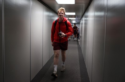 040326 - Picture shows the Wales Rugby Team travelling to Dublin, Ireland for their Six Nations game against Ireland on Friday - Rhys Patchell, Kicking Coach