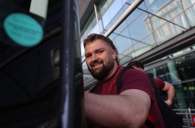 040326 - Picture shows the Wales Rugby Team travelling to Dublin, Ireland for their Six Nations game against Ireland on Friday - Tomas Francis