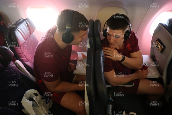 040326 - Picture shows the Wales Rugby Team travelling to Dublin, Ireland for their Six Nations game against Ireland on Friday - Dafydd Jenkins and Joe Hawkins