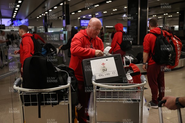 040326 - Picture shows the Wales Rugby Team travelling to Dublin, Ireland for their Six Nations game against Ireland on Friday - Kit Manager Darren Joy