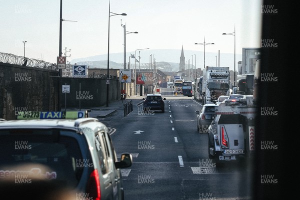040326 - Picture shows the Wales Rugby Team travelling to Dublin, Ireland for their Six Nations game against Ireland on Friday - General View of the Aviva Stadium