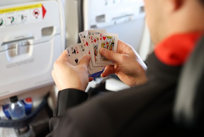 060325 - Picture shows the Wales Rugby team traveling to Edinburgh for their 6 Nations game on Saturday - Teddy Williams