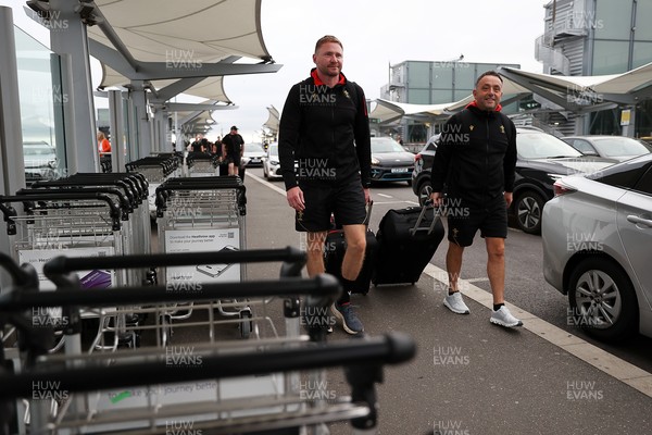 250625 - Wales Rugby Travel from Heathrow on route to Japan - Dan Vaughan, Team Doctor and Matt Sherratt, Head Coach