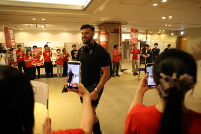 260625 - Wales Rugby is welcomed in Kitakyushu for their Summer tour of Japan - Johnny Williams
