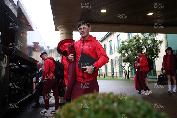 050226 - Wales Rugby Travel to Twickenham for their first Six Nations game against England - Louis Rees-Zammit