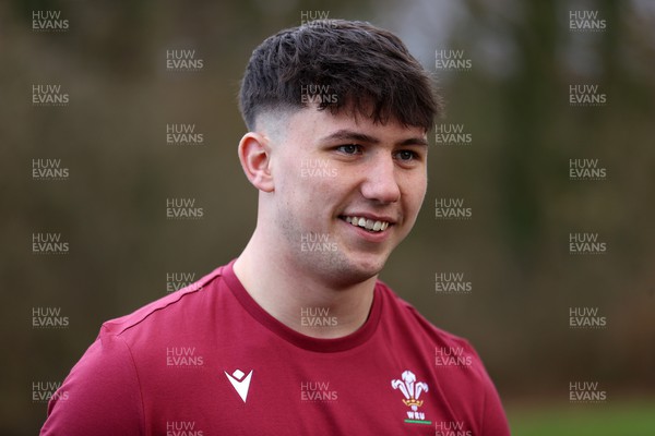 300124 - Wales Rugby U20s Press Conference - Captain Harri Ackerman speaks to the media
