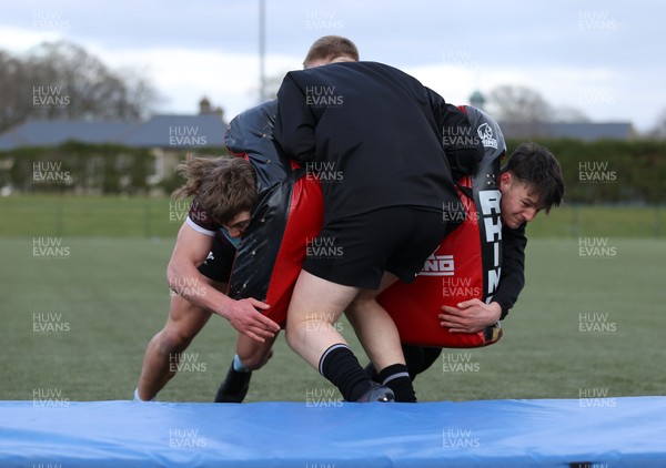 110325 - Wales U20s Training - Aidan Boshoff and Sion Davies