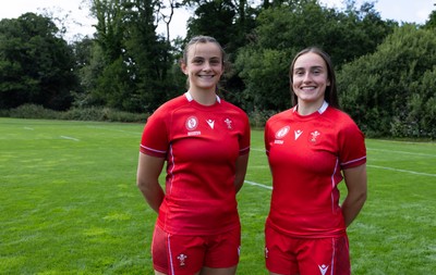 070825 - Wales Women Rugby World Cup Squad  - Left to right, sisters Branwen Metcalfe and Nel Metcalfe who are selected in the Wales Womens World Cup Squad