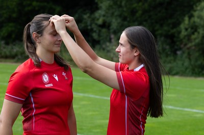 070825 - Wales Women Rugby World Cup Squad  - Left to right, sisters Branwen Metcalfe and Nel Metcalfe who are selected in the Wales Womens World Cup Squad