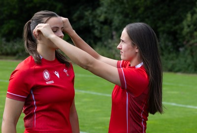 070825 - Wales Women Rugby World Cup Squad  - Left to right, sisters Branwen Metcalfe and Nel Metcalfe who are selected in the Wales Womens World Cup Squad