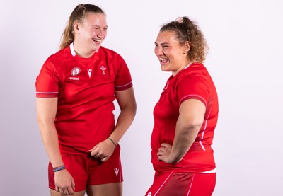 070825 - Wales Women Rugby World Cup Squad  - Left to right, sisters Alaw Pyrs and Gwenllian Pyrs who are selected in the Wales Womens World Cup Squad 