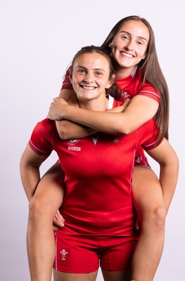 070825 - Wales Women Rugby World Cup Squad  - Left to right, sisters Branwen Metcalfe and Nel Metcalfe who are selected in the Wales Womens World Cup Squad