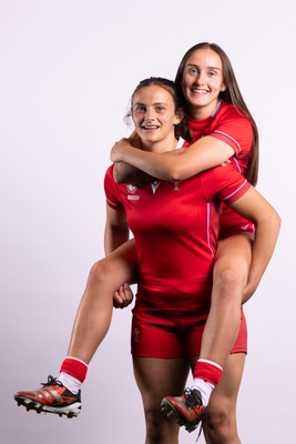 070825 - Wales Women Rugby World Cup Squad  - Left to right, sisters Branwen Metcalfe and Nel Metcalfe who are selected in the Wales Womens World Cup Squad