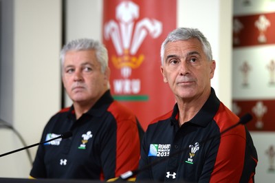 310815 - Wales Rugby World Cup Squad Announcement -WRU Chairman Gareth Davies names the Wales Rugby World Cup squad with head coach Warren Gatland