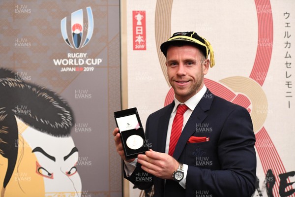 160919 - Wales Rugby World Cup Welcome Ceremony - Gareth Davies after receiving his Rugby World Cup cap