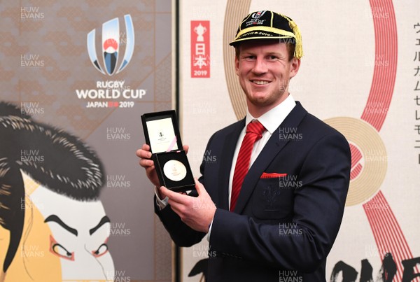 160919 - Wales Rugby World Cup Welcome Ceremony - Rhys Patchell after receiving his Rugby World Cup cap