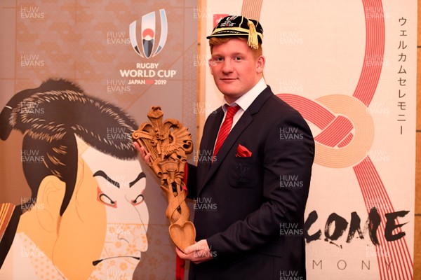160919 - Wales Rugby World Cup Welcome Ceremony - Rhys Carre after receiving his Rugby World Cup cap