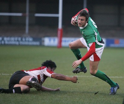 01.04.09 Wales U20 Select v Japan U20... Wales' Matthew Jarvis finds some space. 