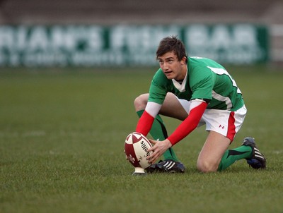 01.04.09 Wales U20 Select v Japan U20... Wales' Matthew Jarvis prepares a kick. 