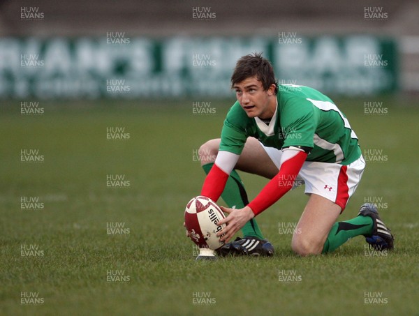 01.04.09 Wales U20 Select v Japan U20... Wales' Matthew Jarvis prepares a kick. 