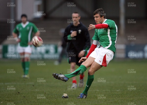 01.04.09 Wales U20 Select v Japan U20... Wales' Matthew Jarvis  kicks. 