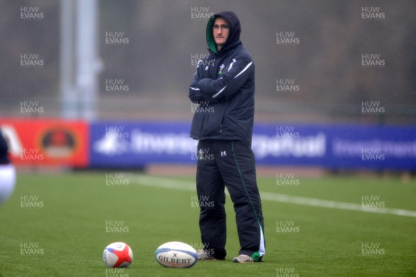 24.11.09 - Wales Sevens Rugby Training - Head coach Paul John looks on during training. 