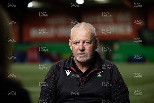 160124 - Wales Six Nations Squad Announcement - Wales head coach Warren Gatland speaks to WRU TV as he prepares to announce his squad for the 2024 Six Nations