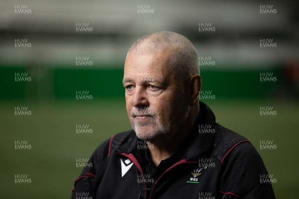 160124 - Wales Six Nations Squad Announcement - Wales head coach Warren Gatland speaks to WRU TV as he prepares to announce his squad for the 2024 Six Nations