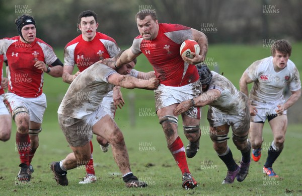 170313 - Wales Students v England Students, Clifton RFC - Wales' Jarad Williams charges forward