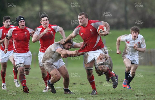 170313 - Wales Students v England Students, Clifton RFC - Wales' Jarad Williams charges forward