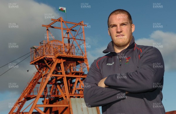 23.11.07 - Wales Rugby Team at Big Pit in South Wales - Wales Captain, Gethin Jenkins during a visit to Coal mining museum, Big Pit in South Wales 