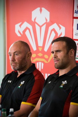 090517 - Wales Rugby Tour Squad Announcement - Wales Tour captain Jamie Roberts, with coach Robin McBryde at the announcement of the Wales Summer Tour Squad for the matches against Tonga and Samoa