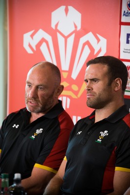 090517 - Wales Rugby Tour Squad Announcement - Wales Tour captain Jamie Roberts, with coach Robin McBryde at the announcement of the Wales Summer Tour Squad for the matches against Tonga and Samoa