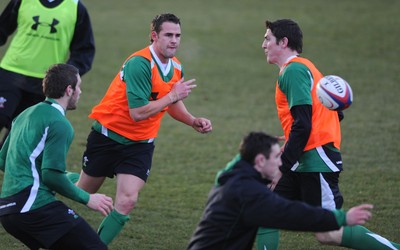 01.02.10 - Wales Rugby Training - Lee Byrne in action during training. 