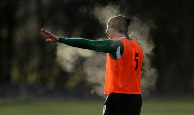 01.02.10 - Wales Rugby Training - Alun Wyn Jones looks on during training. 