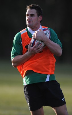 01.02.10 - Wales Rugby Training - Lee Byrne in action during training. 