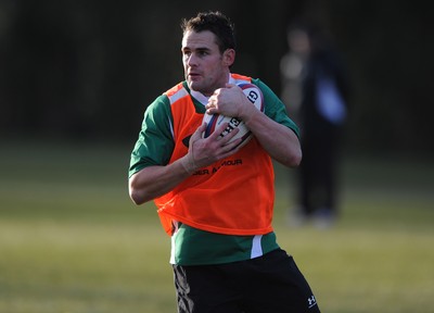 01.02.10 - Wales Rugby Training - Lee Byrne in action during training. 