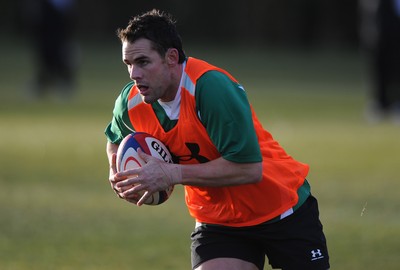01.02.10 - Wales Rugby Training - Lee Byrne in action during training. 