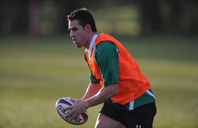 01.02.10 - Wales Rugby Training - Lee Byrne in action during training. 