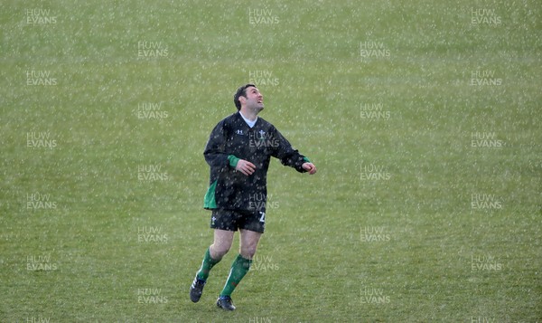 01.02.10 - Wales Rugby Training - Stephen Jones looks on during training. 