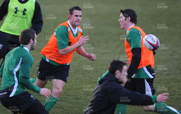 01.02.10 - Wales Rugby Training - Lee Byrne in action during training. 