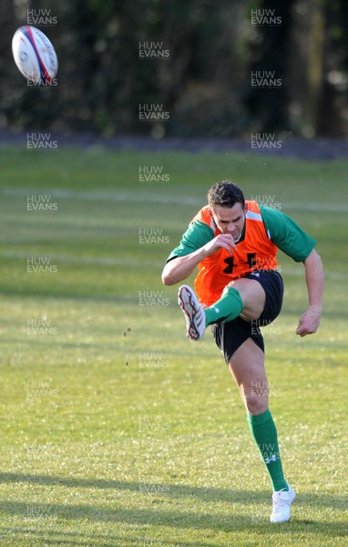 01.02.10 - Wales Rugby Training - Lee Byrne in action during training. 