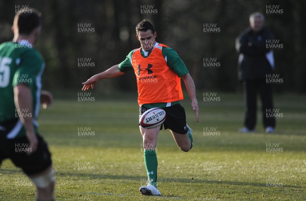 01.02.10 - Wales Rugby Training - Lee Byrne in action during training. 