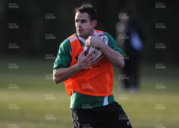 01.02.10 - Wales Rugby Training - Lee Byrne in action during training. 