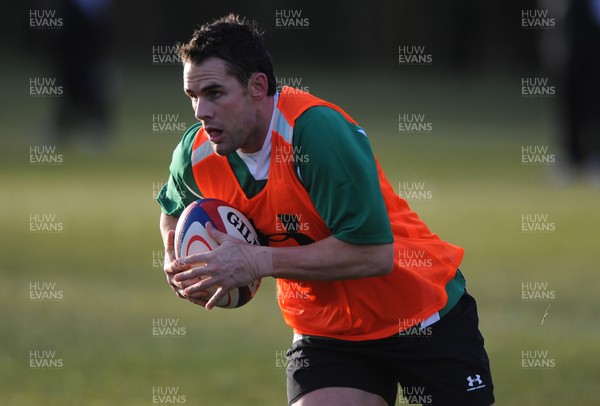 01.02.10 - Wales Rugby Training - Lee Byrne in action during training. 