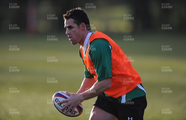 01.02.10 - Wales Rugby Training - Lee Byrne in action during training. 
