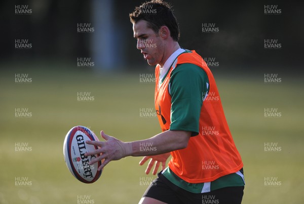 01.02.10 - Wales Rugby Training - Lee Byrne in action during training. 