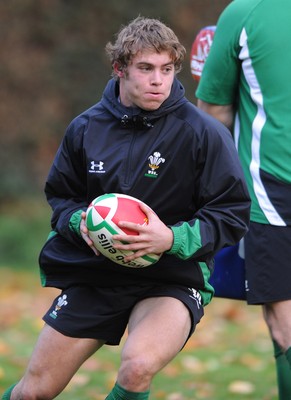 03.11.08 - Wales Rugby Training - Leigh Halfpenny in action during training. 